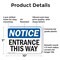 Signmission Entrance This Way, 10 in W x Rectangle, Plastic OS-2PACK-NS-P-710-L-12108 - alternate 3